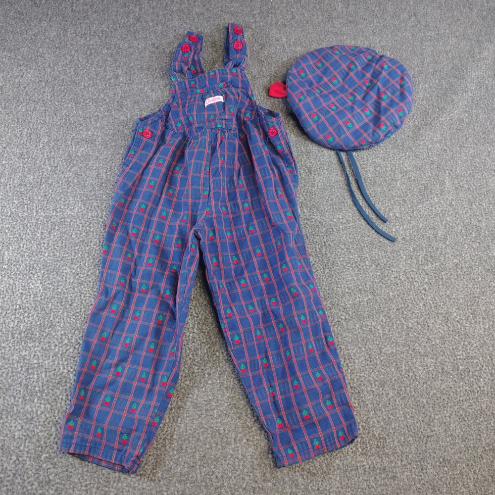 Vintage Carter's Radish Overalls hat set 4T